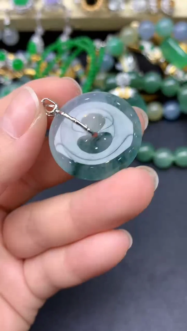 颈饰18K金镶嵌翡翠83-雪姐翡翠天天见