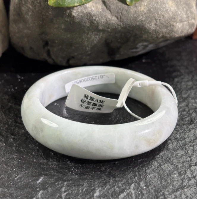 缅甸天然翡翠A货飘花飘黄翡手镯天然玉石手镯6042