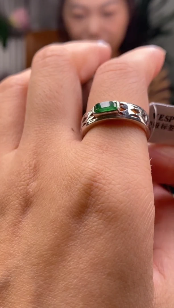 颈饰银S925镶嵌翡翠净货15010