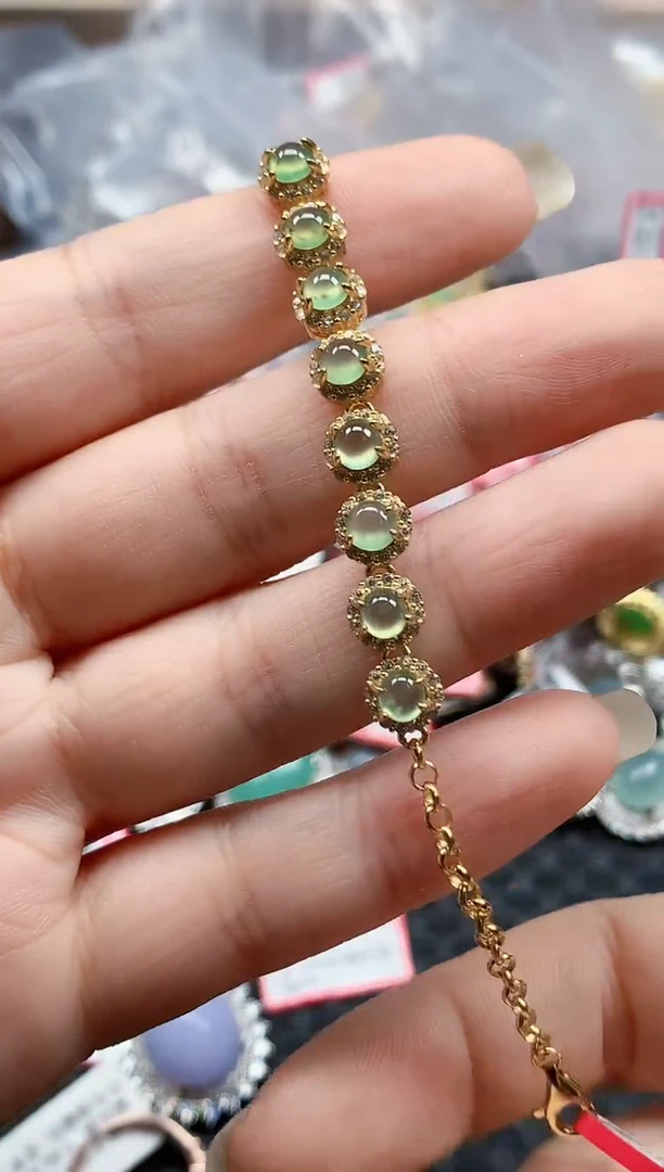 银S925镶嵌戒指翡翠天然A货缅甸翡翠