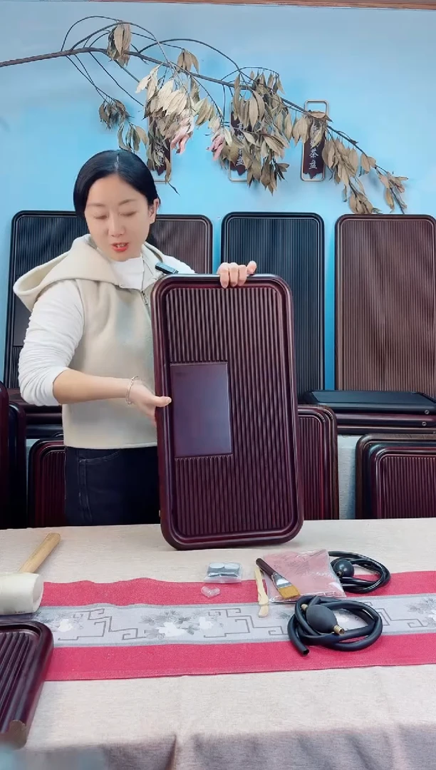 小*凌龙红色款式茶盘60*32*4