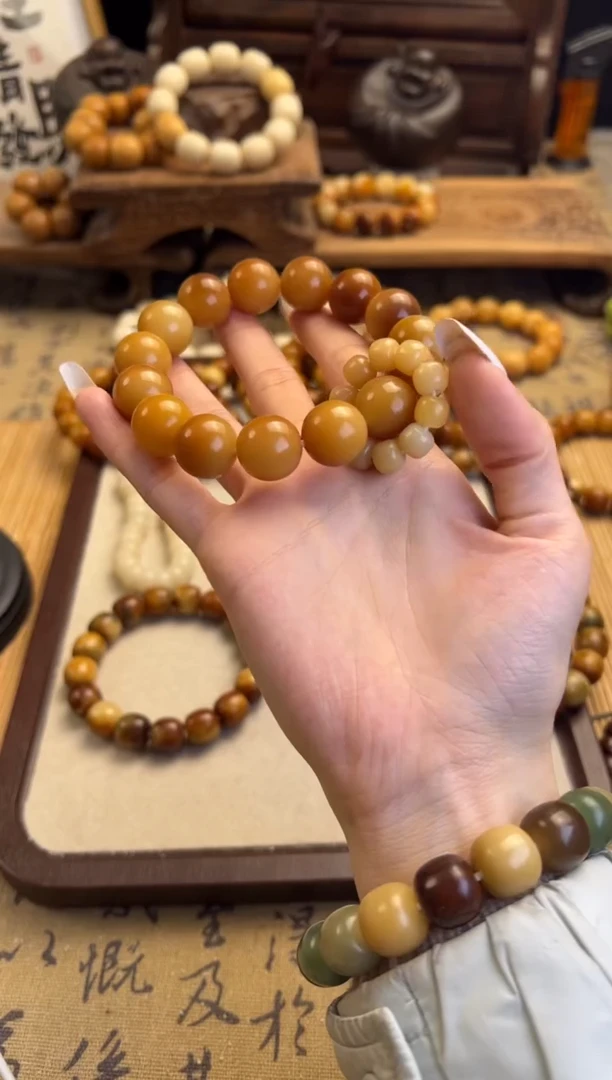 【闪购商品】菩提根/象牙果手串卡15圆珠手串014