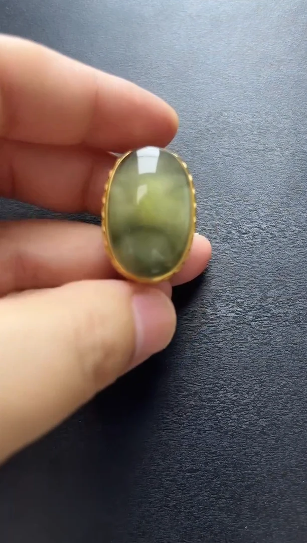 未镶嵌琥珀裸石琥珀戒指