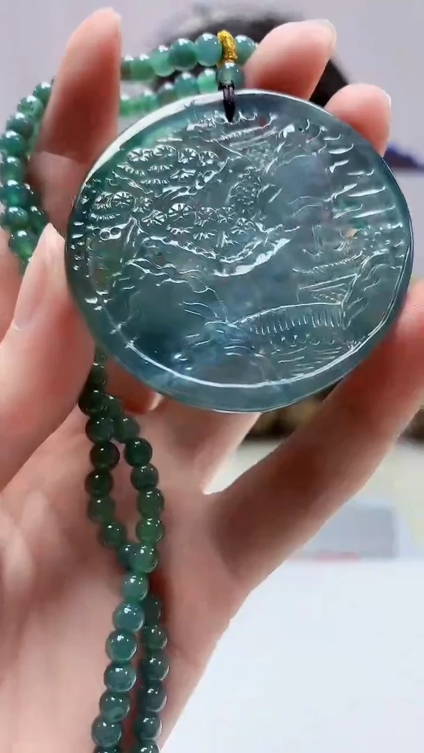 【闪购商品】定制翡翠未镶嵌4688zm-毛货挂件山水87