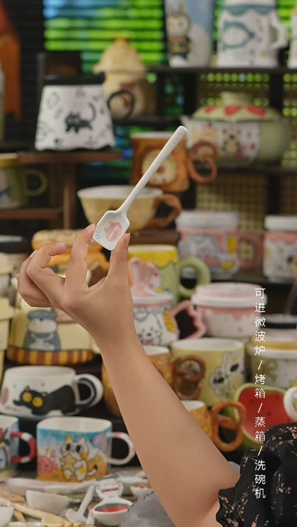 杯子景德镇高温釉下彩纯手绘创意瓷