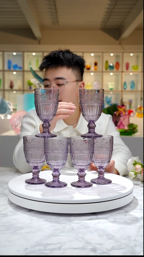 琉璃金紫设计款高脚杯拍一发六