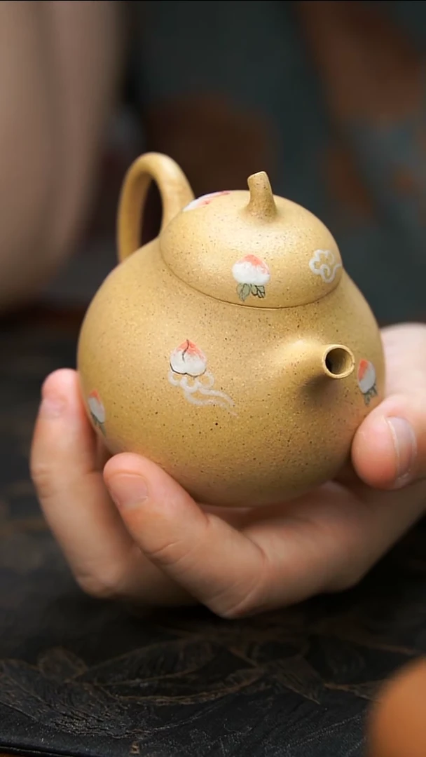 茶壶紫砂茄瓜小桃子壶120cc