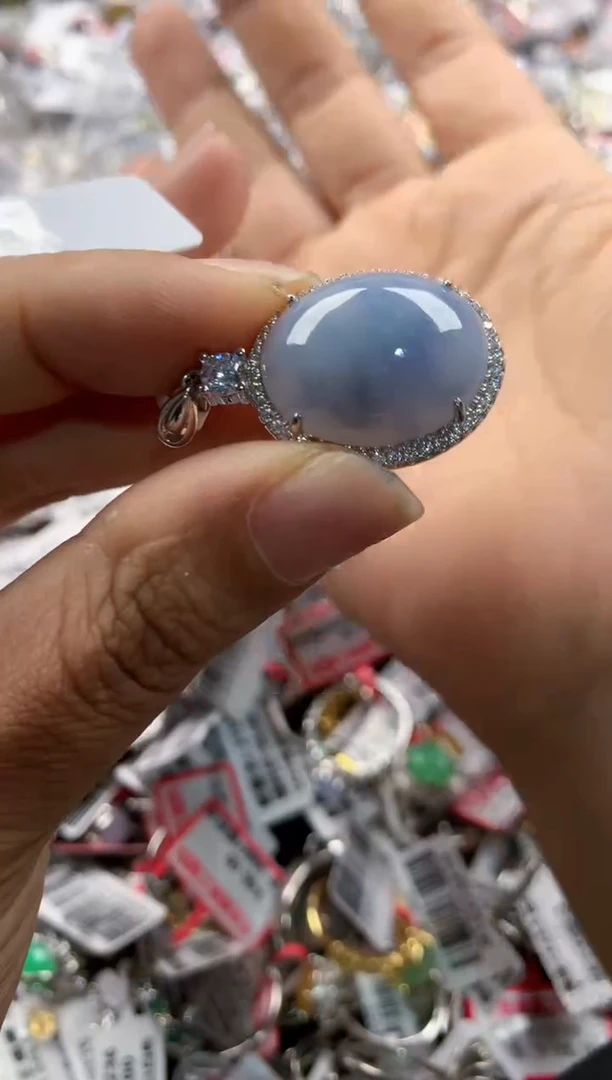 银S925镶嵌戒指翡翠11      1