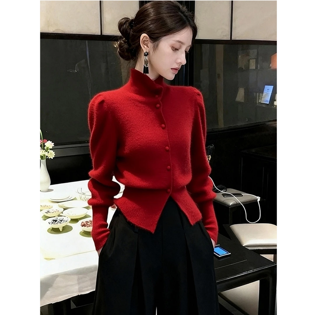 秋冬掐腰高领巨好看内搭高端轻熟气质法式小众炸街高级感女装