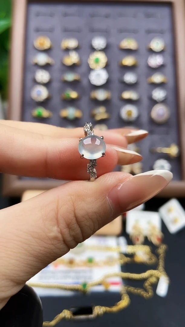 银S925镶嵌戒指翡翠12