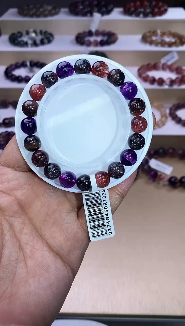 【闪购商品】水晶手链未镶嵌黑加仑超七单圈9m+