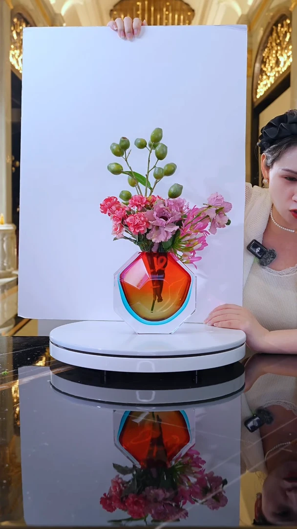 摆件AJ1010666橙红色小花器