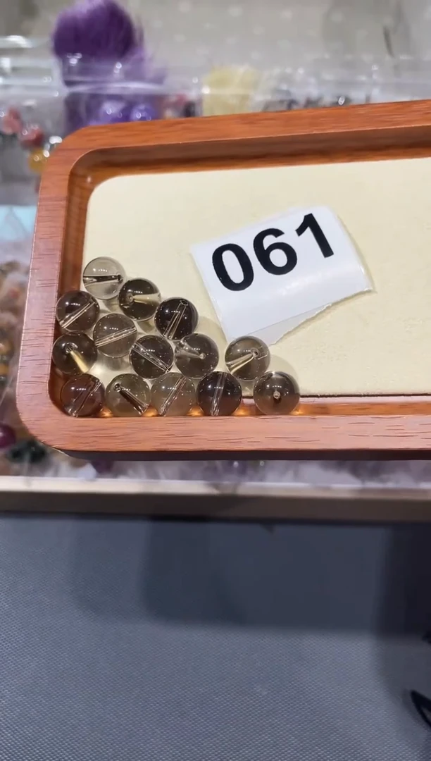 未镶嵌手链水晶A061 茶水 单珠 12 多样性发一