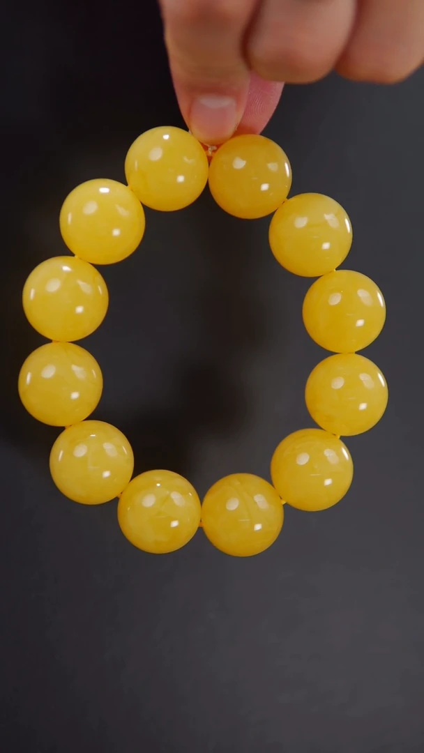 未镶嵌蜜蜡手链焦皮料圆珠手串56.06