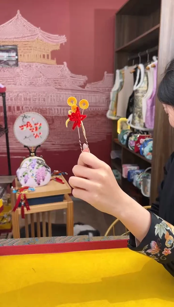 【闪购商品】刺绣非遗绒花（发饰）