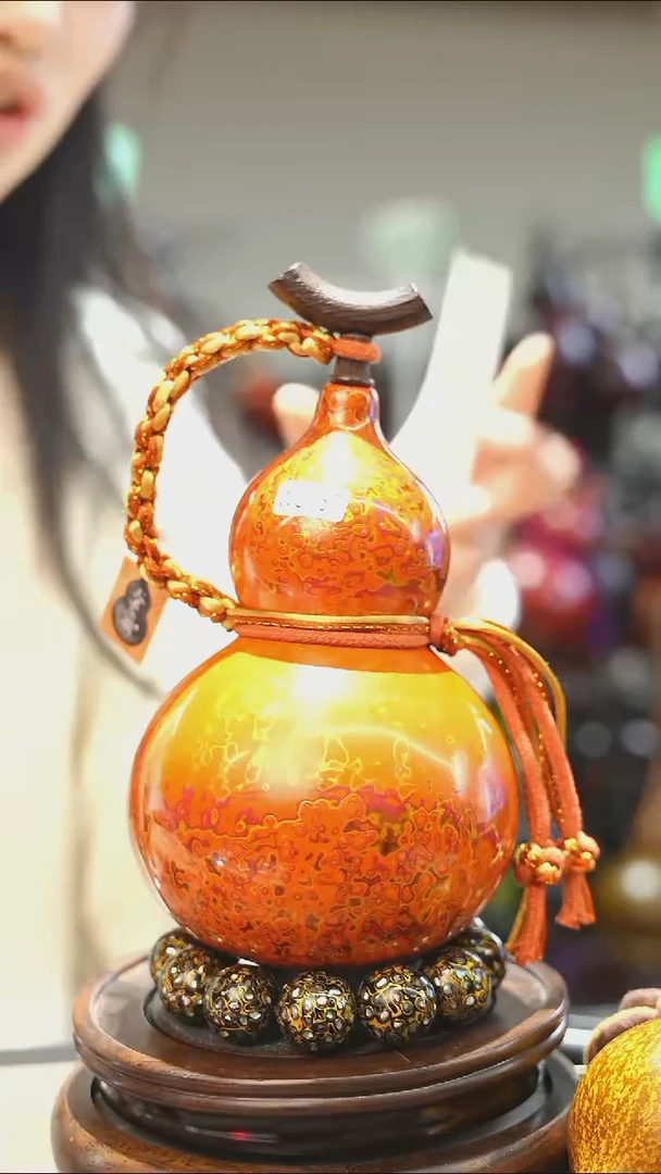 【闪购商品】WU137漆艺酒葫芦不包手串及旋转底座