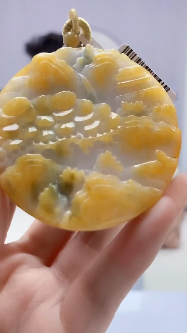 【闪购商品】定制翡翠未镶嵌1502DD-毛货挂件97