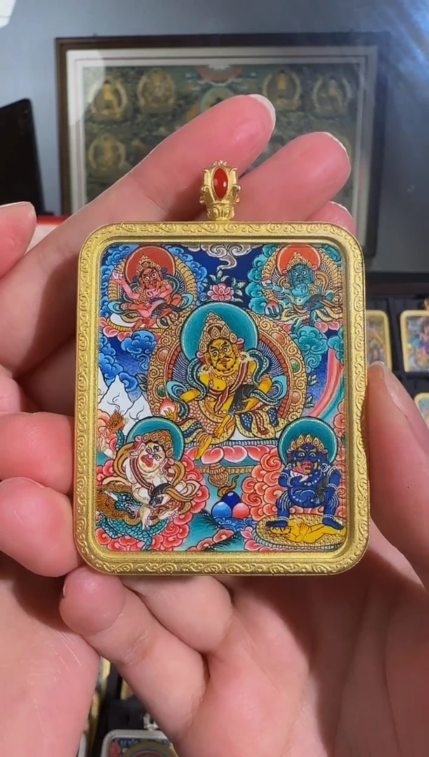 【闪购商品】装裱画热贡纯手绘天然矿料唐卡 五路 普华东智绘