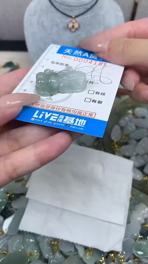 翡翠未镶嵌颈饰净货挂件-4181
