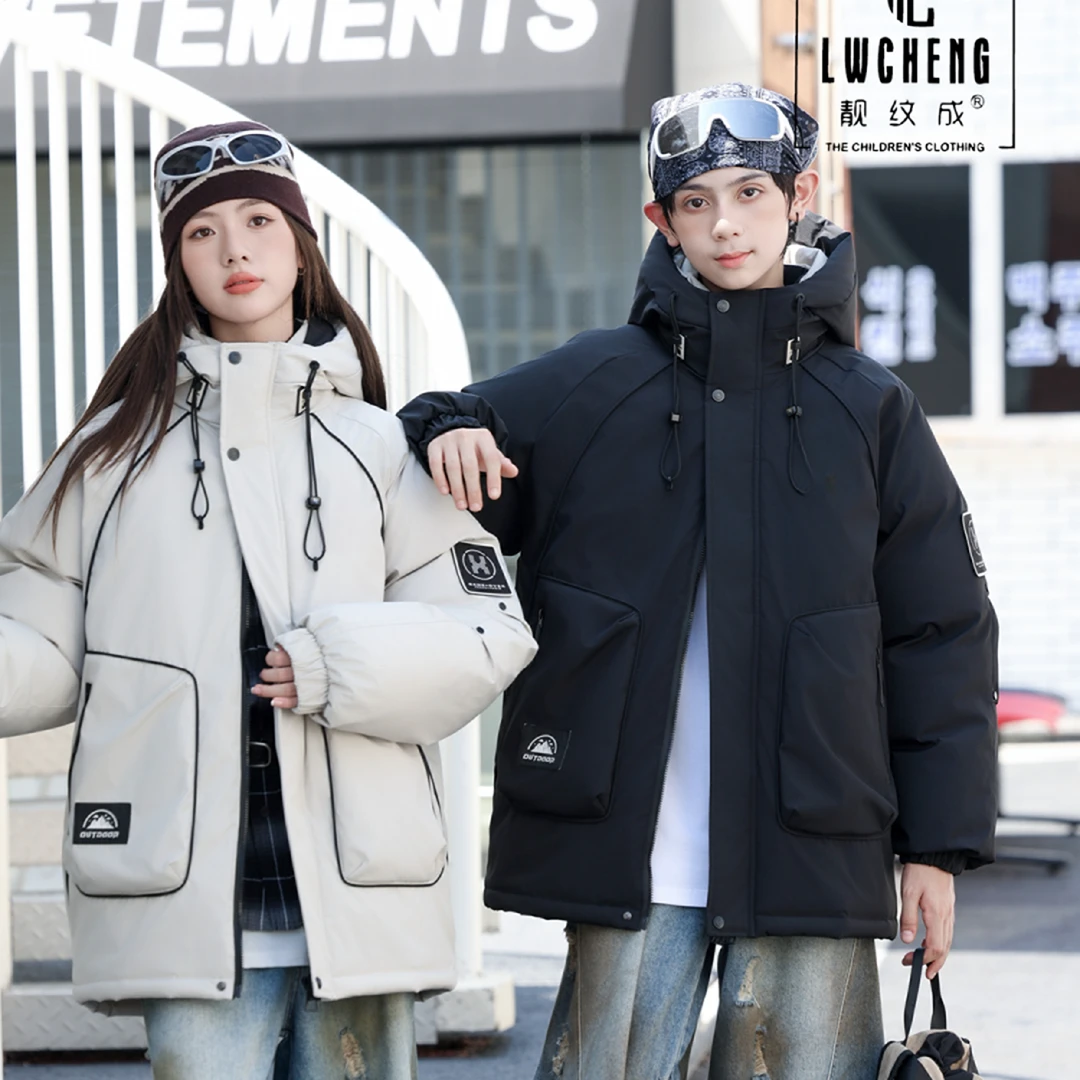 【实体现货库存】男童青少年冬季派克棉服休闲加厚保暖连帽派克8617