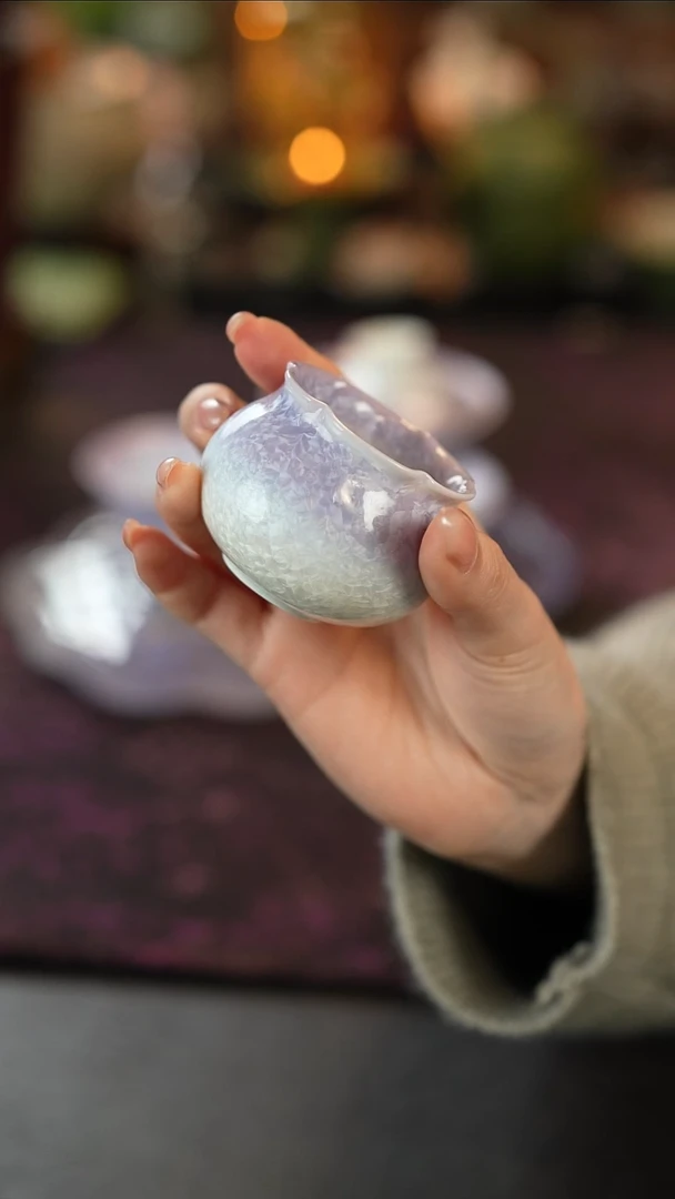 1窑变结晶釉渐变紫-花苞杯