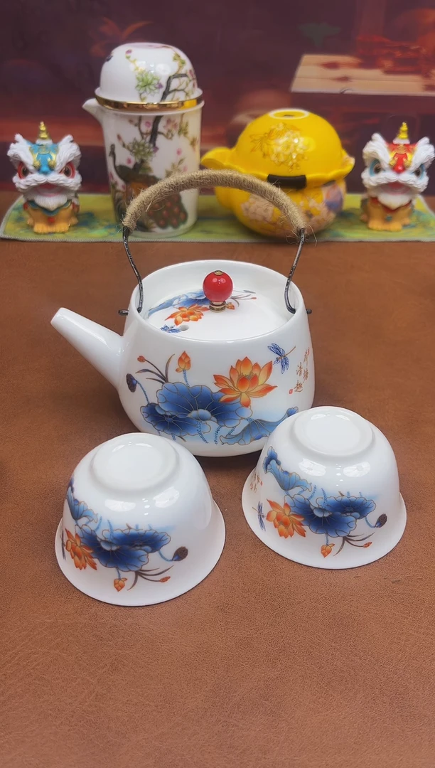 陶瓷茶具摆件旅行套组