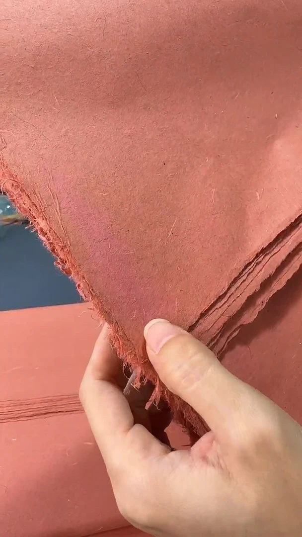 34*138珍金皮麻纸故宫红25张瑕疵