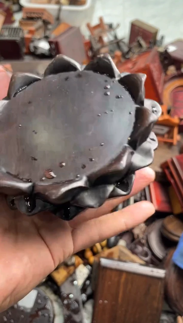 木70黑檀木莲花底座