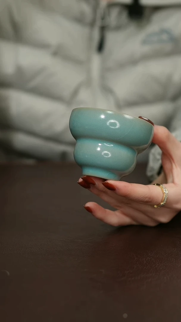 摆件瓷原矿原釉汝宋汝瓷 葫芦杯