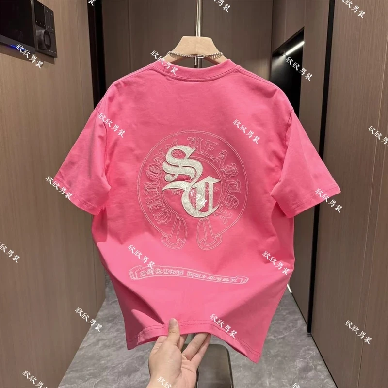 严选简约高级多色微阔基础大众T恤情侣夏季印花男装时尚短袖上衣