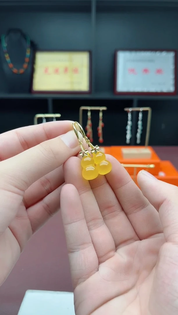 银S925镶嵌耳饰玛瑙/玉髓333