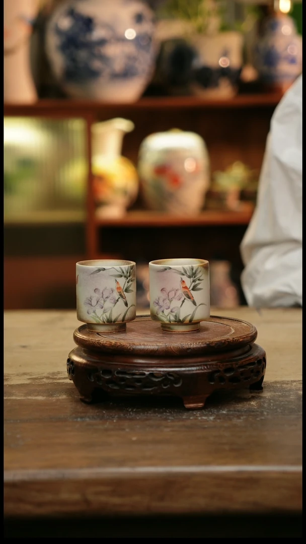 摆件景德镇纯手工釉下彩精品茶具