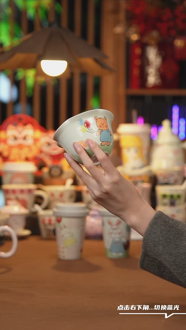 【闪购商品】杯子E037创意手绘陶瓷水杯