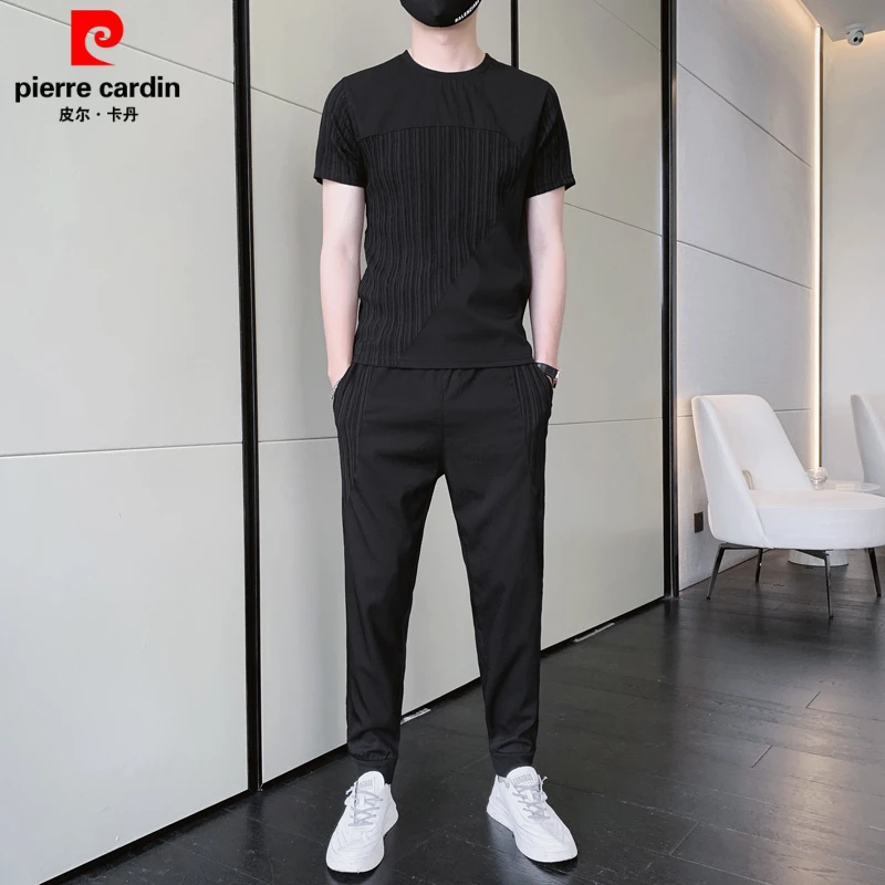 2025夏季新款冰丝t恤男士休闲短袖短裤套装搭配一套帅气男装休闲