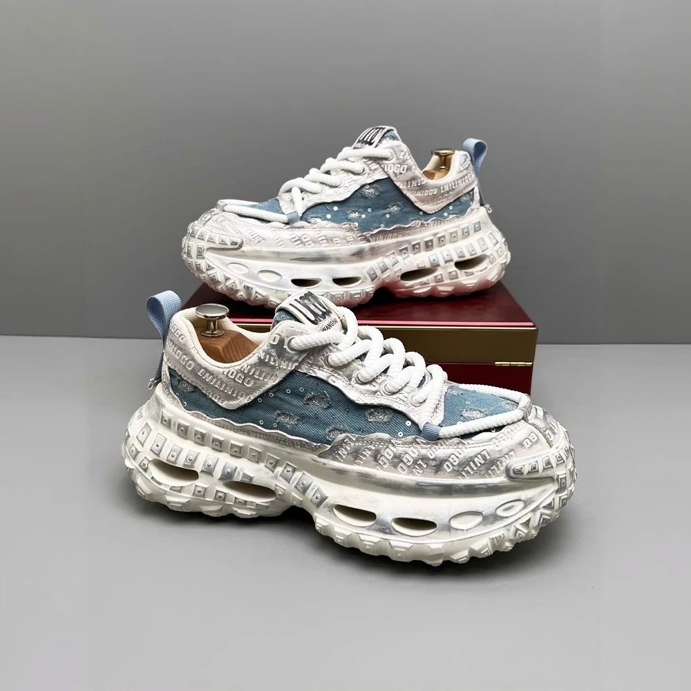 法莎尼亚老爹鞋男鞋跑步潮流透气休闲鞋厚底时尚网面新款鞋子男款