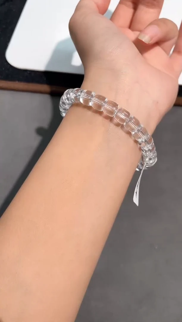 水晶手链未镶嵌1号白水晶老型珠单圈8mm