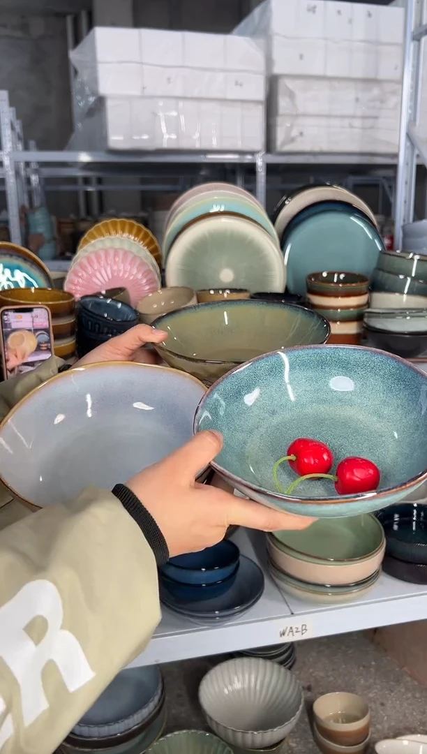 陶瓷外贸尾货瑕疵满20包邮X3菜碗组合