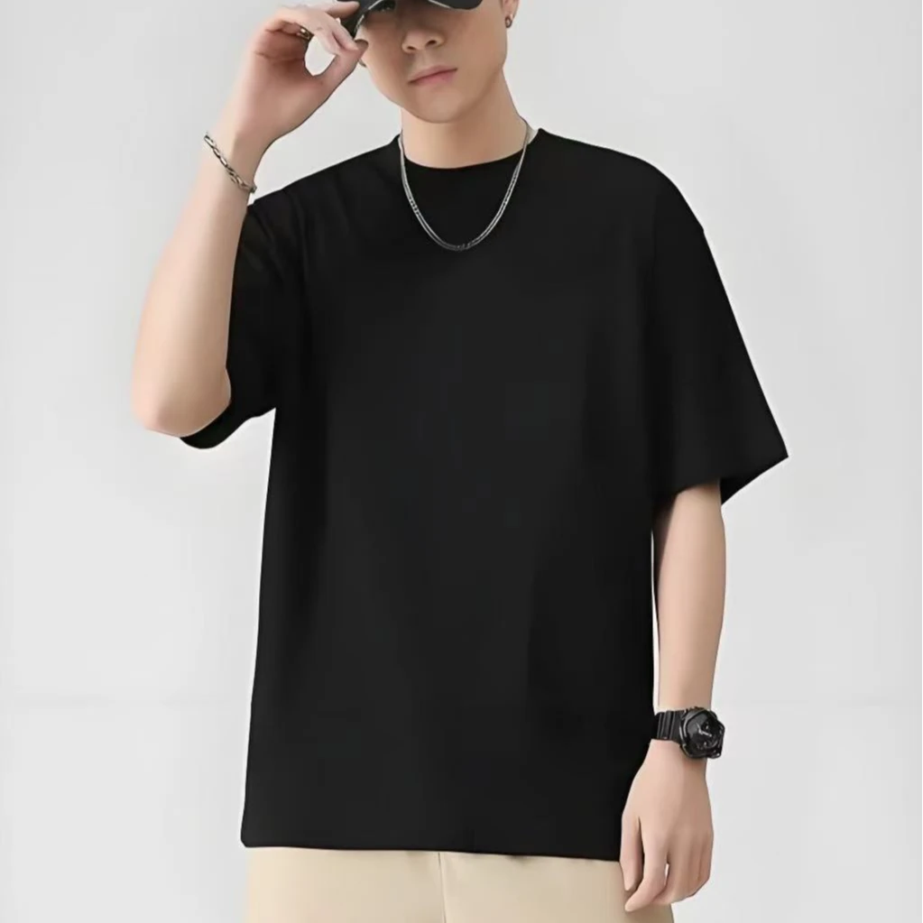 《 24号链接-幻彩大G》男女同款潮流宽松T恤纯棉休闲情侣百搭纯色