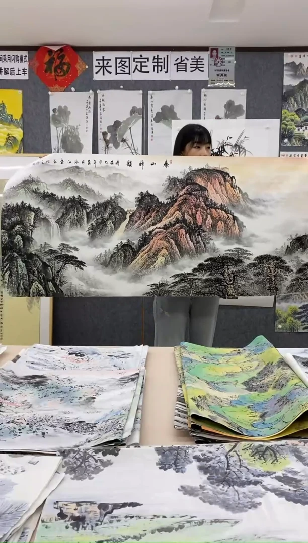 国画王*沈泳江 手绘 小六尺180*70cm