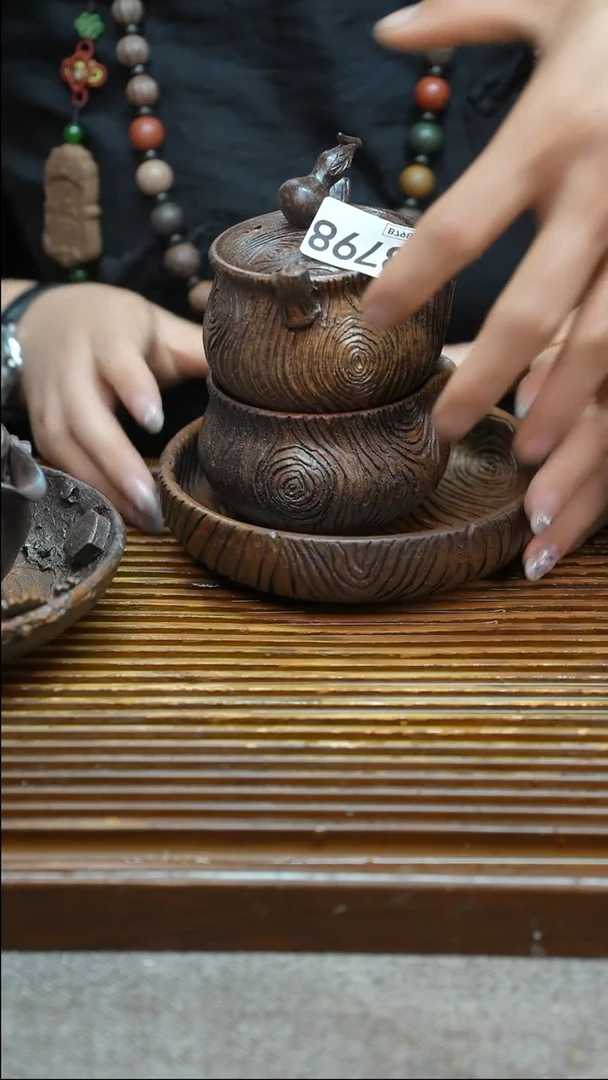 F***者万古烧粗陶手工茶具