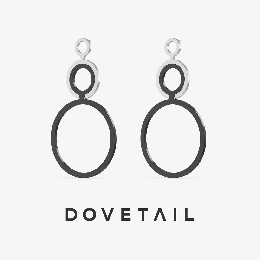 925银陶瓷耳饰 DOVETAIL卯时 环扣异域燕尾榫耳饰 LP31S21
