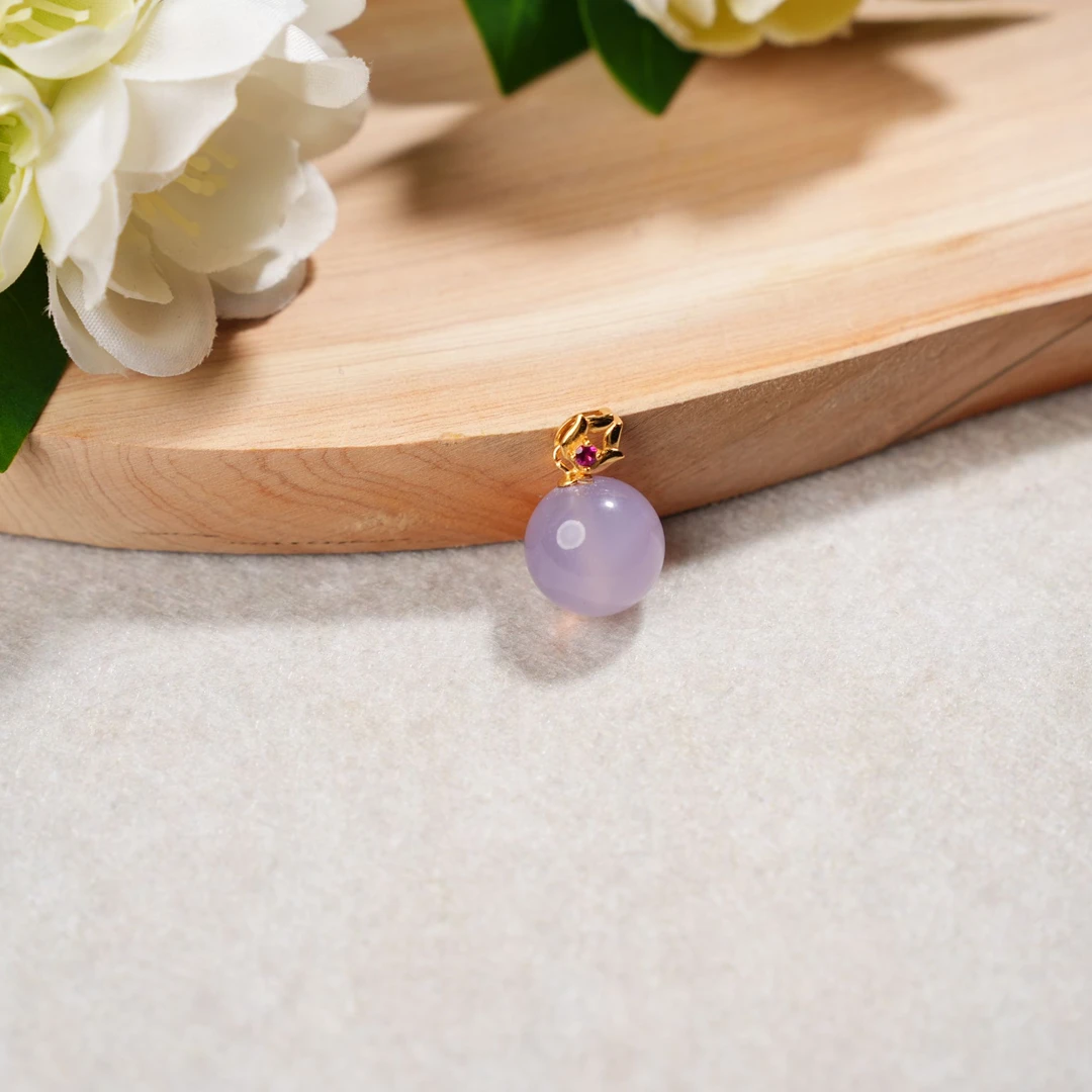 【缺货】S925紫玛瑙圆珠吊坠 12mm XCC5008