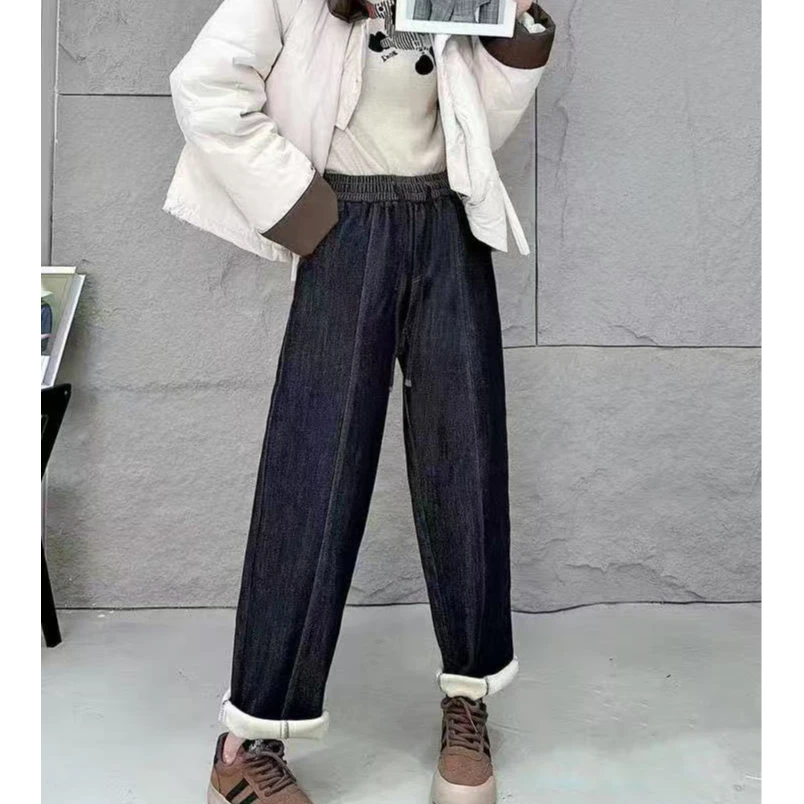 K800黑金加绒宽松牛仔裤81388