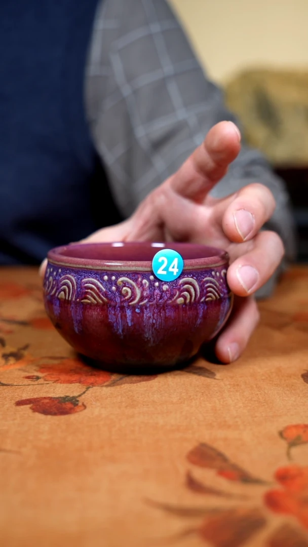 摆件陶不****.钧瓷茶器摆件
