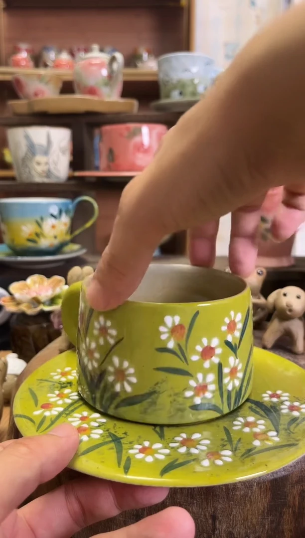 杯子手绘高温釉下陶瓷