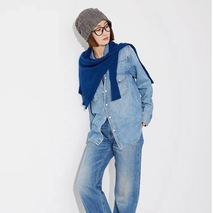 99新 YSL/圣罗兰 牛仔衬衣/尺码XS/EH001607