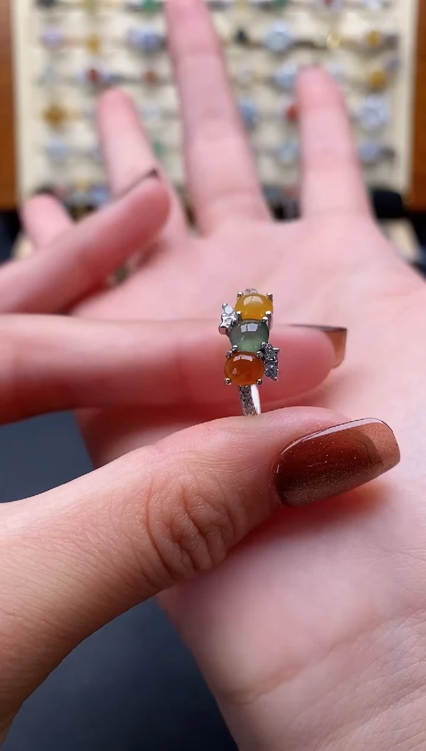 银S925镶嵌戒指翡翠1111111+3