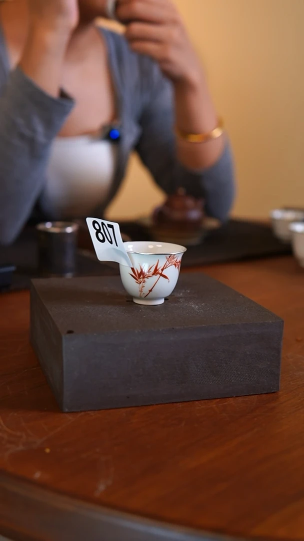 包银梵红诗文竹影杯.......807