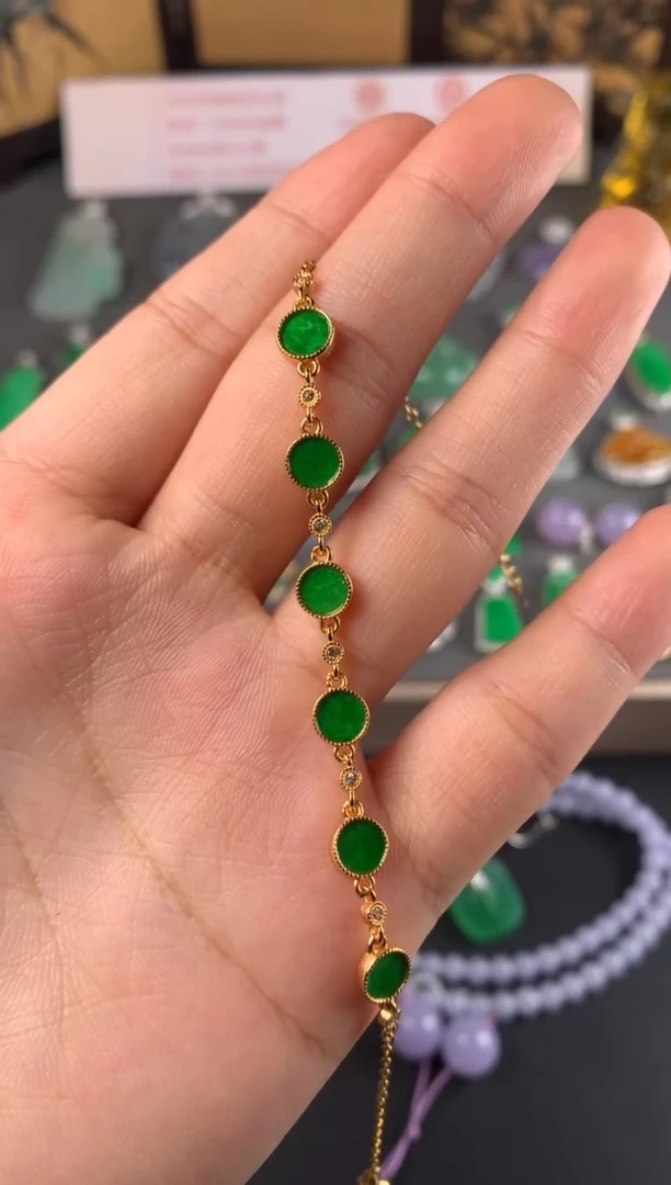 银S925镶嵌手链翡翠手链