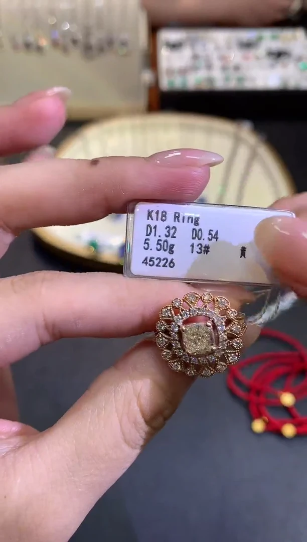 戒指/指环18K金镶嵌天然钻石D472|18800